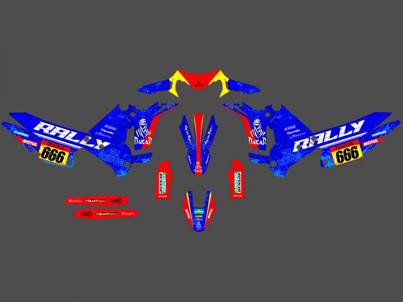 kit déco kove 450 rally race bleu