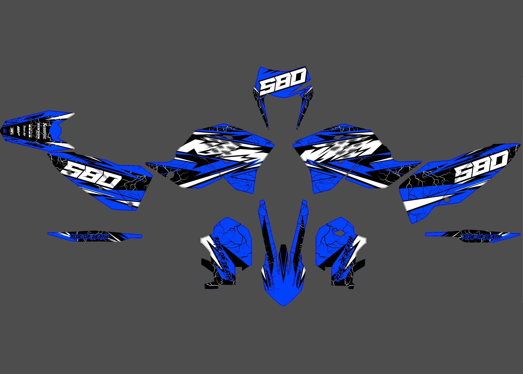 kit déco ktm exc / exc f (2008 2011) stark bleu