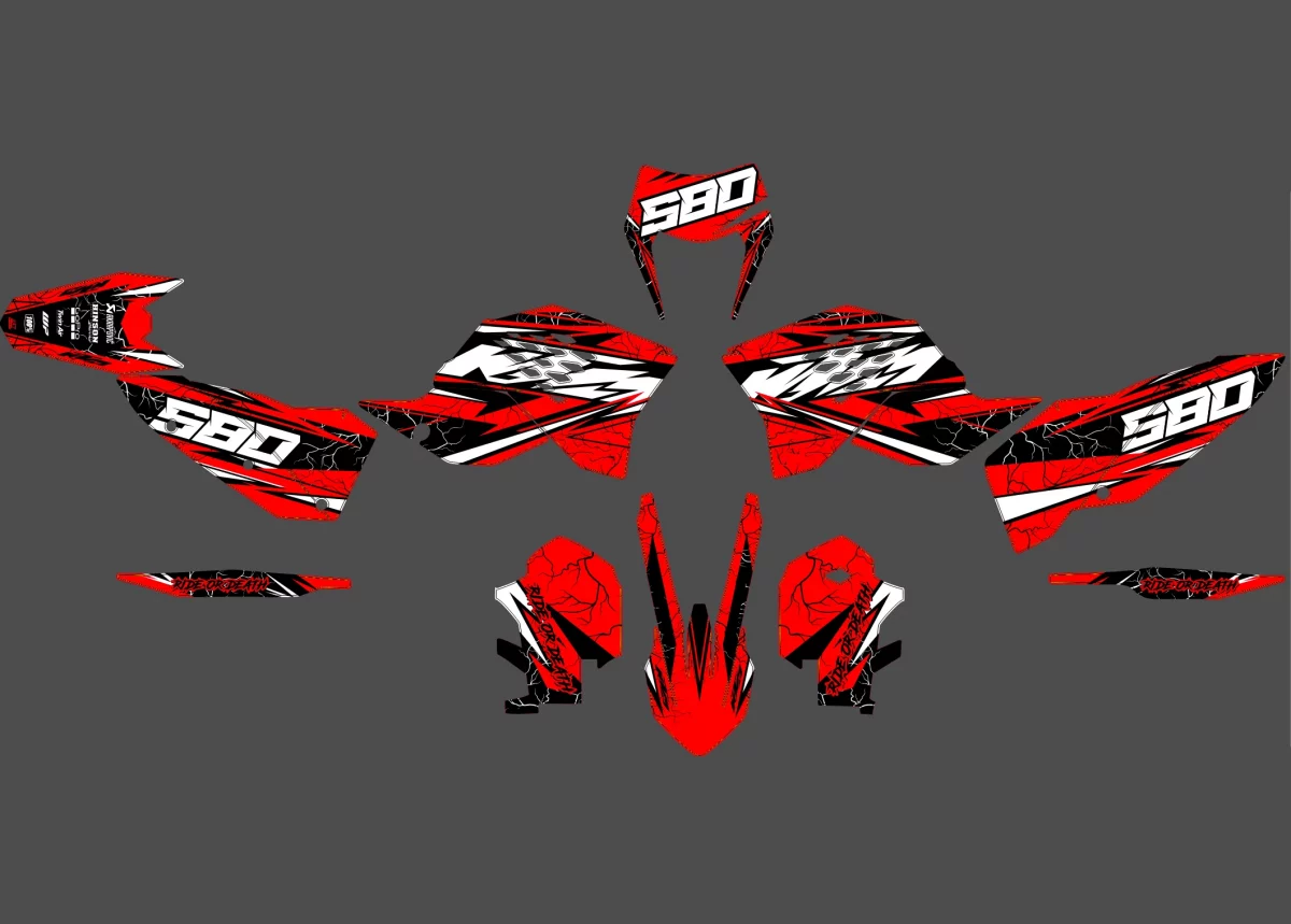 kit déco ktm exc / exc f (2008 2011) stark rouge