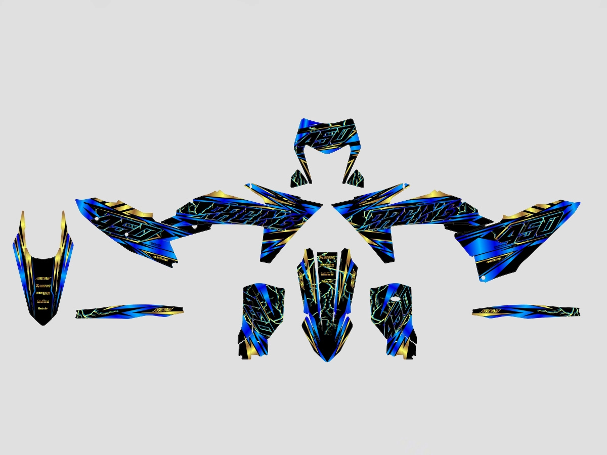 kit déco ktm exc / exc f (2024 2025) flashy bleu