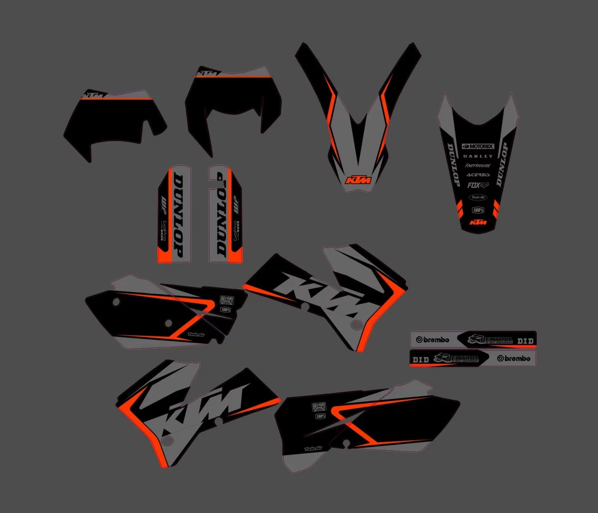 kit déco ktm exc / exc f (2004 2007) factory