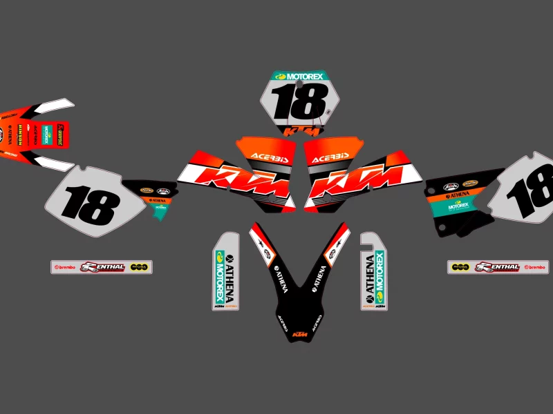 kit déco ktm exc / exc f (2004 2007) replica