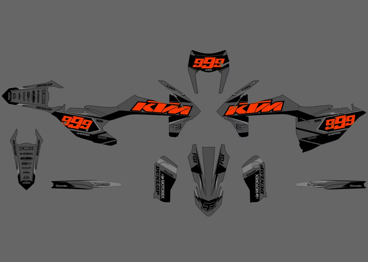kit déco ktm exc / exc f (2017 2019) racing orange