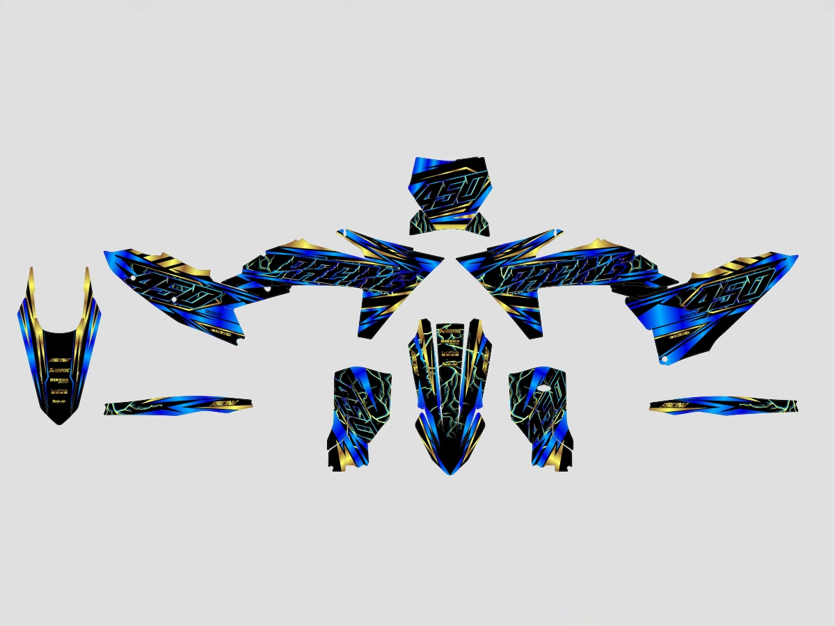 kit déco ktm sx / sx f (2023 2024) flashy bleu