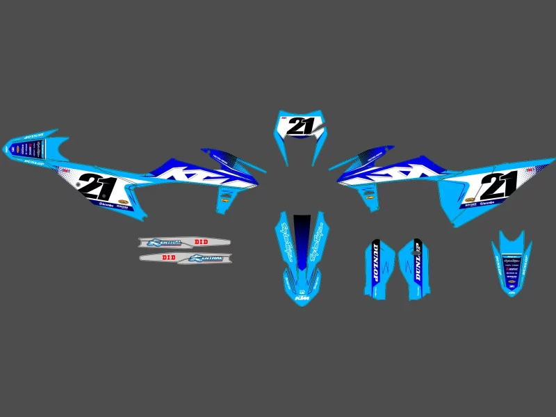 kit déco ktm exc / exc f (2020 2023) ocean bleu