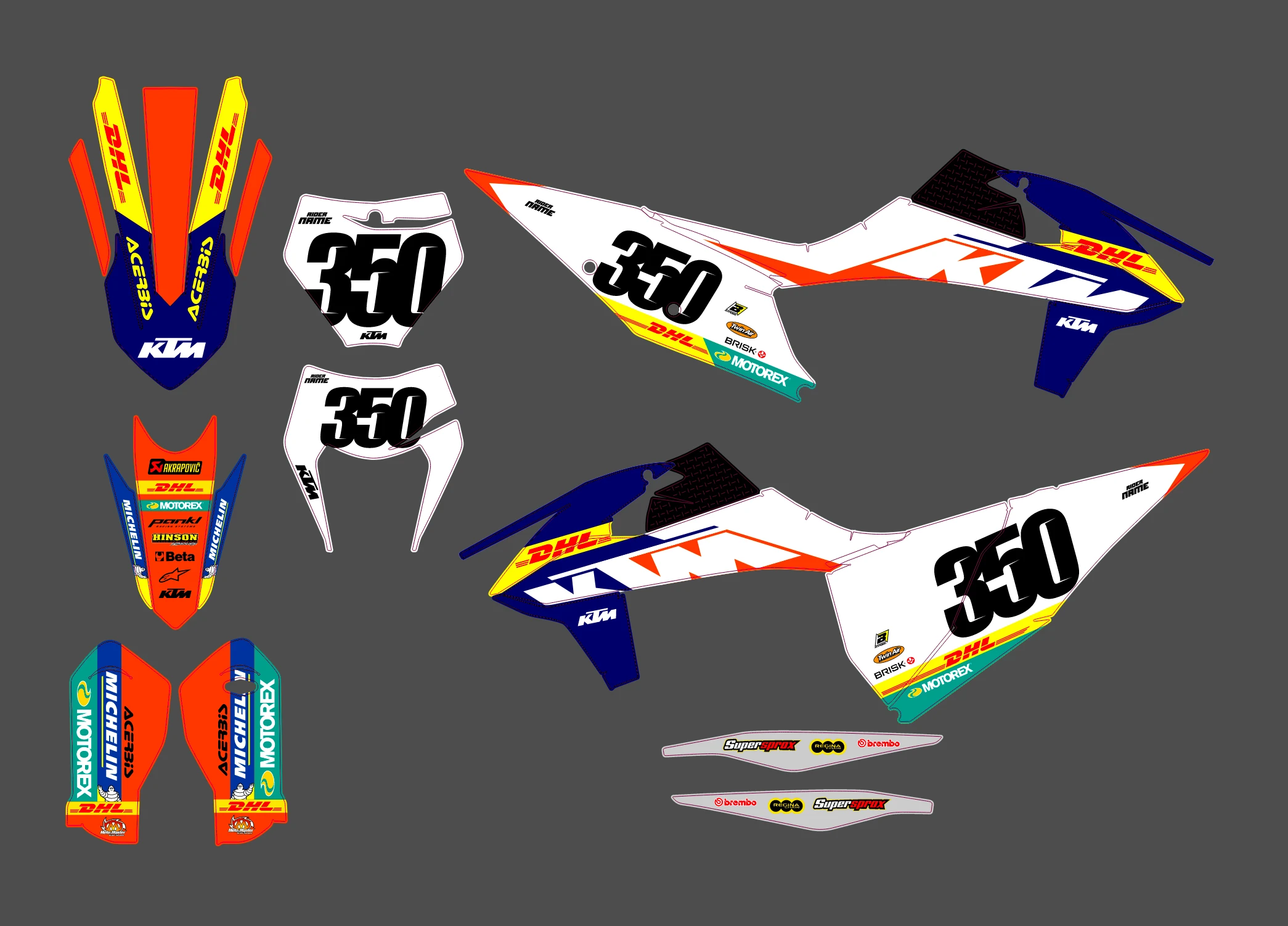 kit déco ktm exc / exc f (2020 2023) replica factory