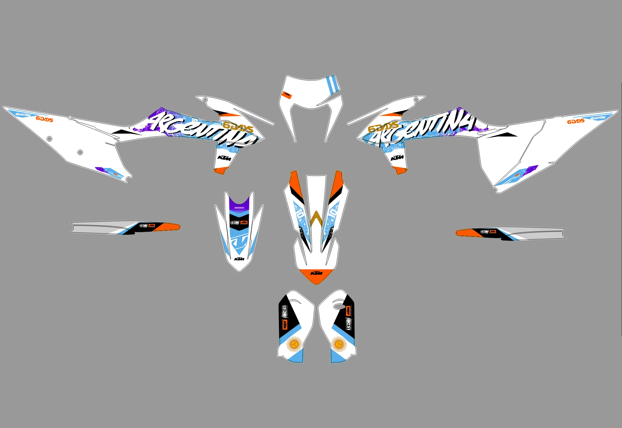 kit déco ktm exc / exc f (2020 2023) six days argentine