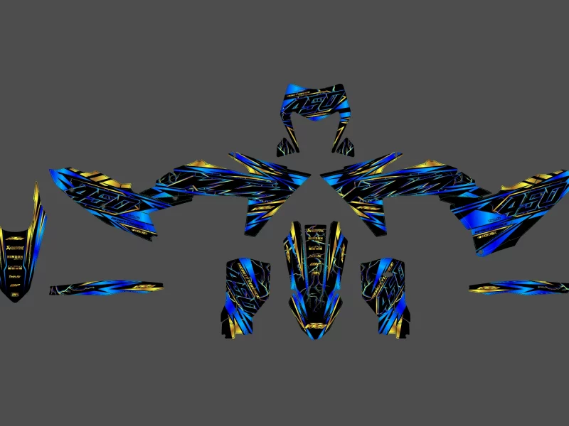 kit déco ktm exc / exc f (2024 2025) flashy bleu