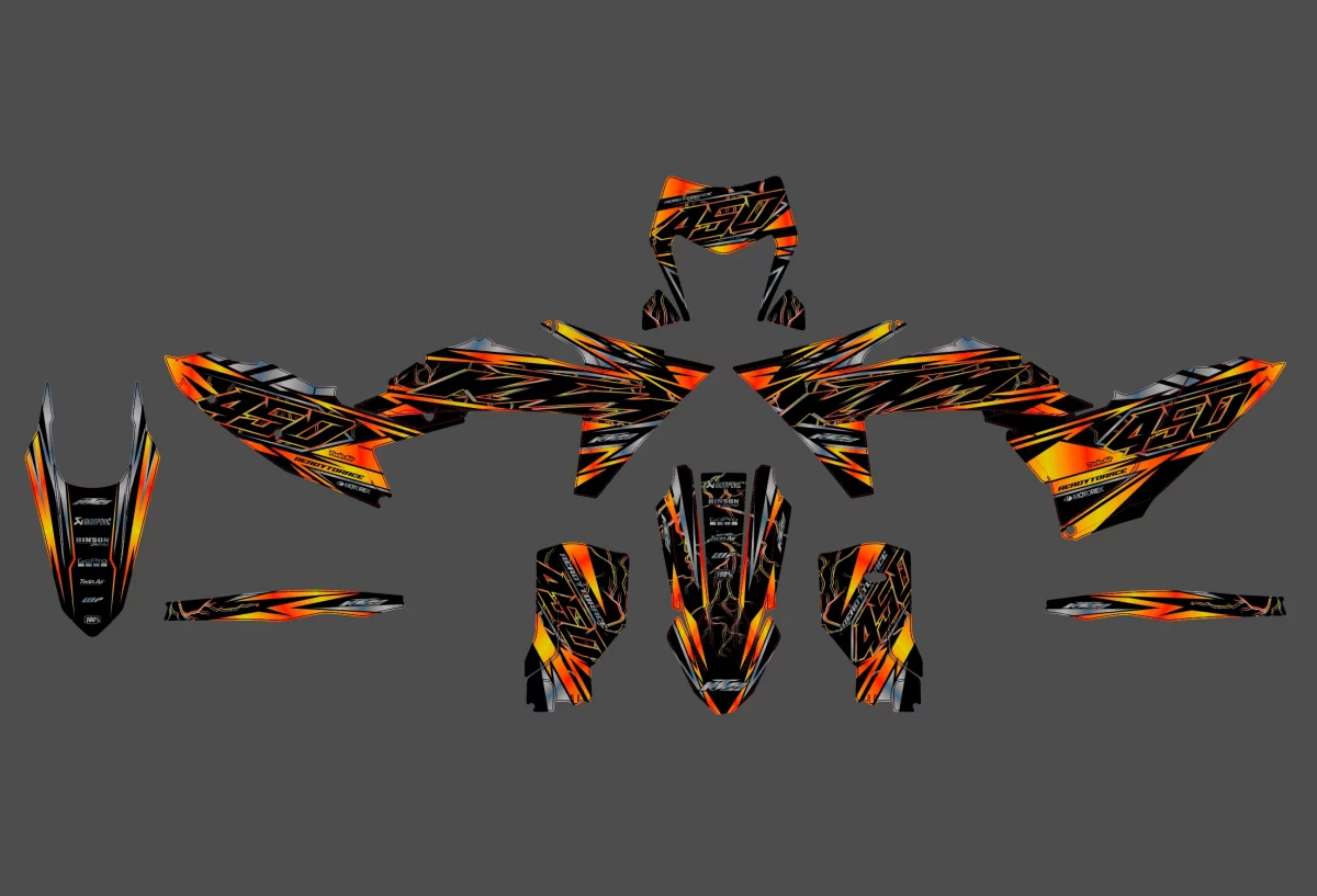 kit déco ktm exc / exc f (2024 2025) flashy orange