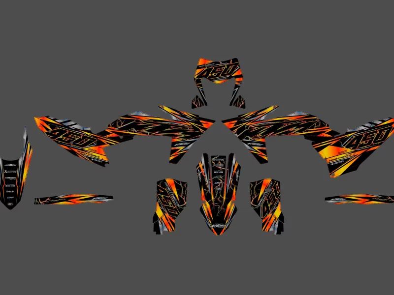 kit déco ktm exc / exc f (2024 2025) flashy orange
