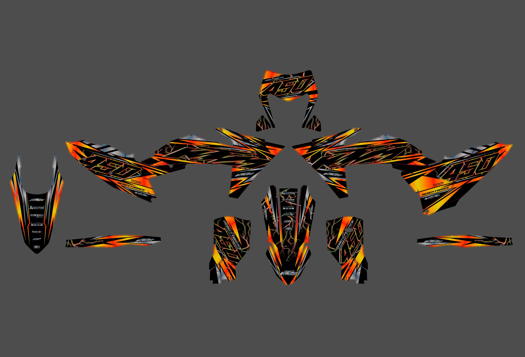kit déco ktm exc / exc f (2024 2025) flashy orange