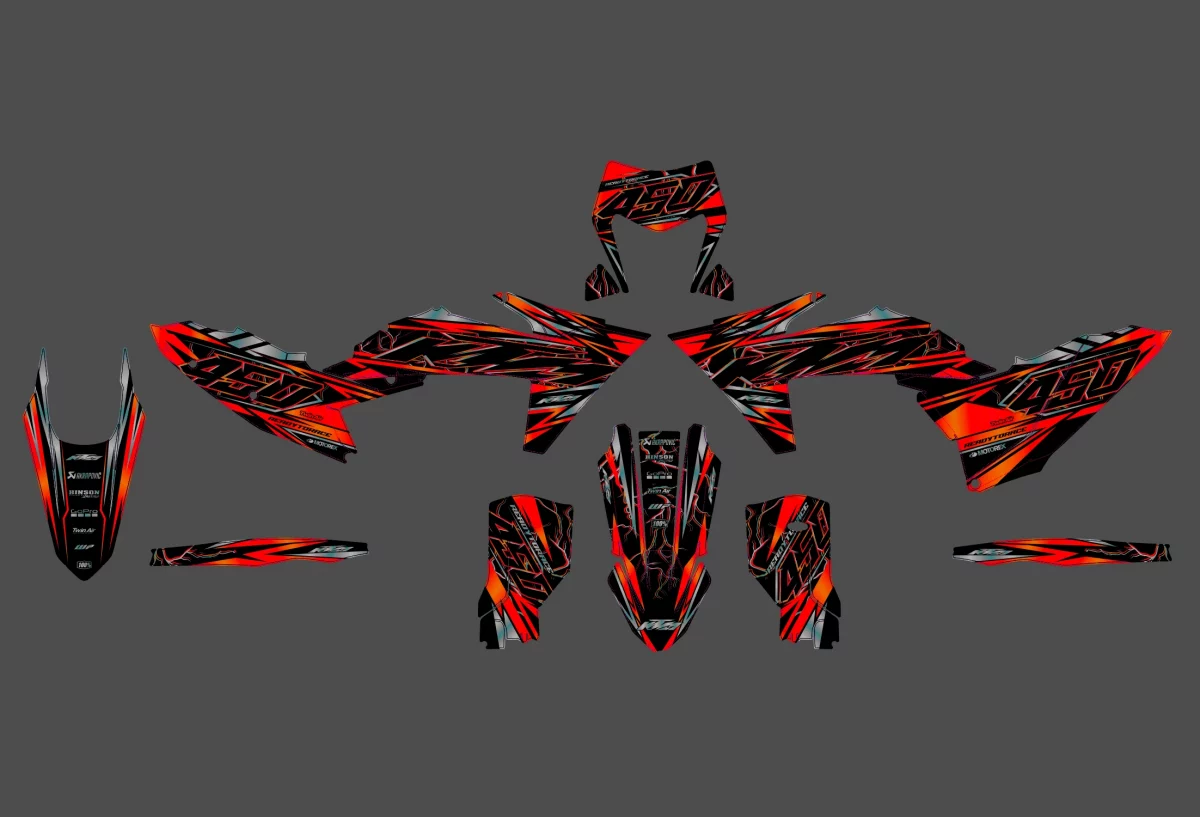 kit déco ktm exc / exc f (2024 2025) flashy rouge