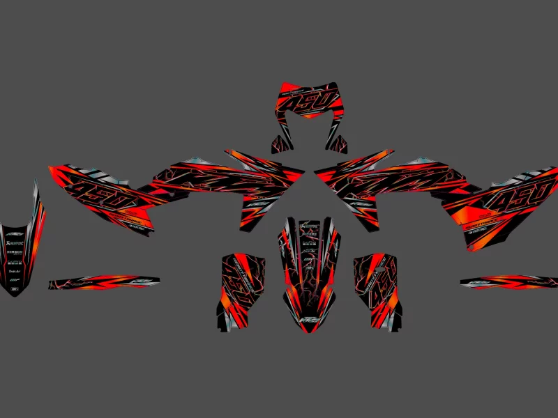 kit déco ktm exc / exc f (2024 2025) flashy rouge