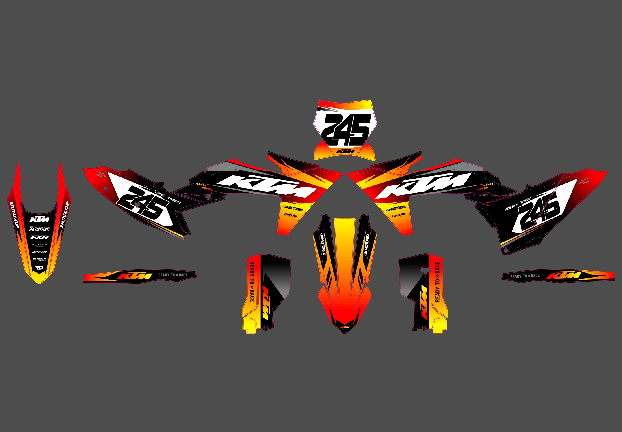 kit déco ktm exc / exc f (2024 2025) miami