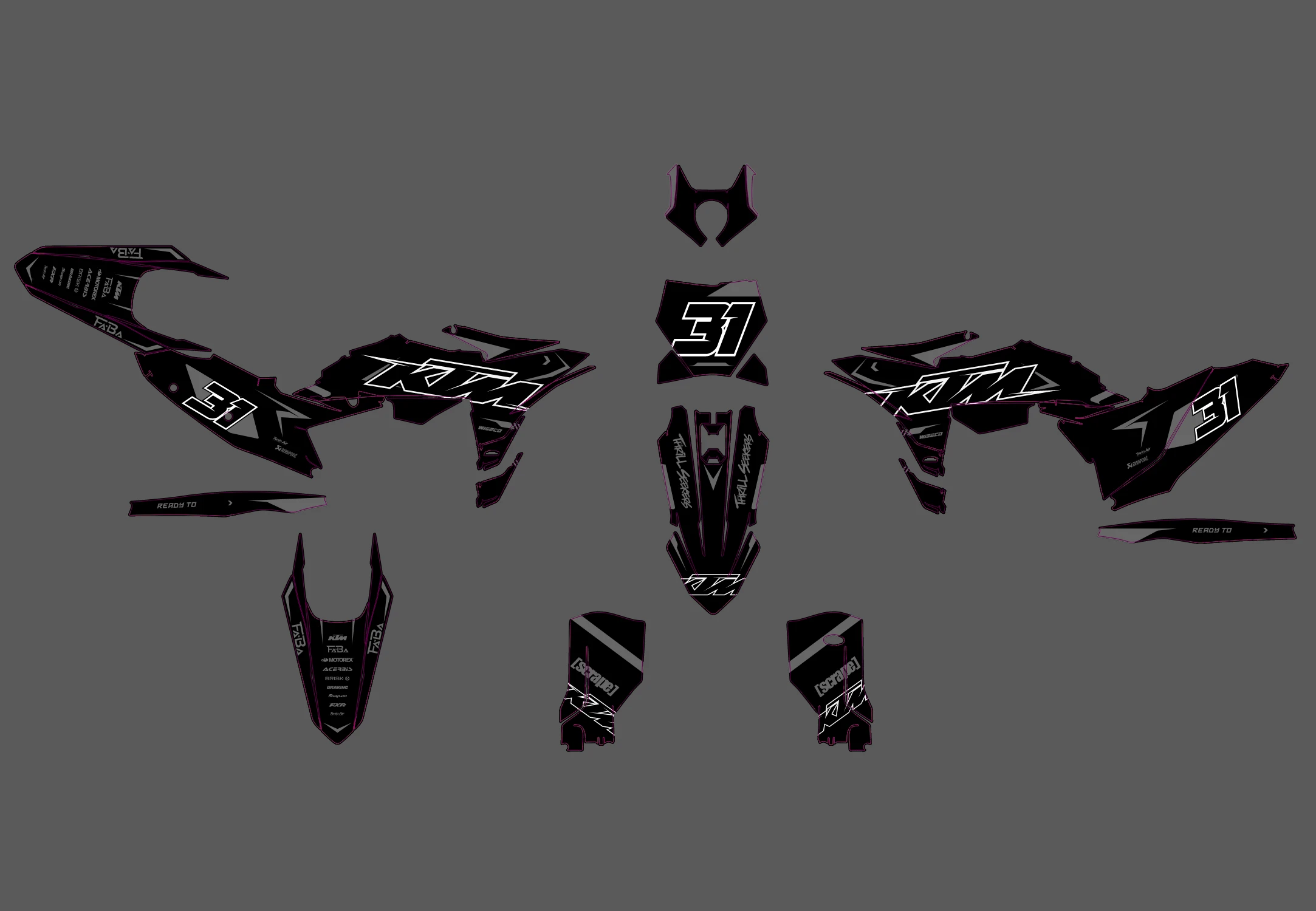 kit déco ktm sx / sx f (2025) race noir