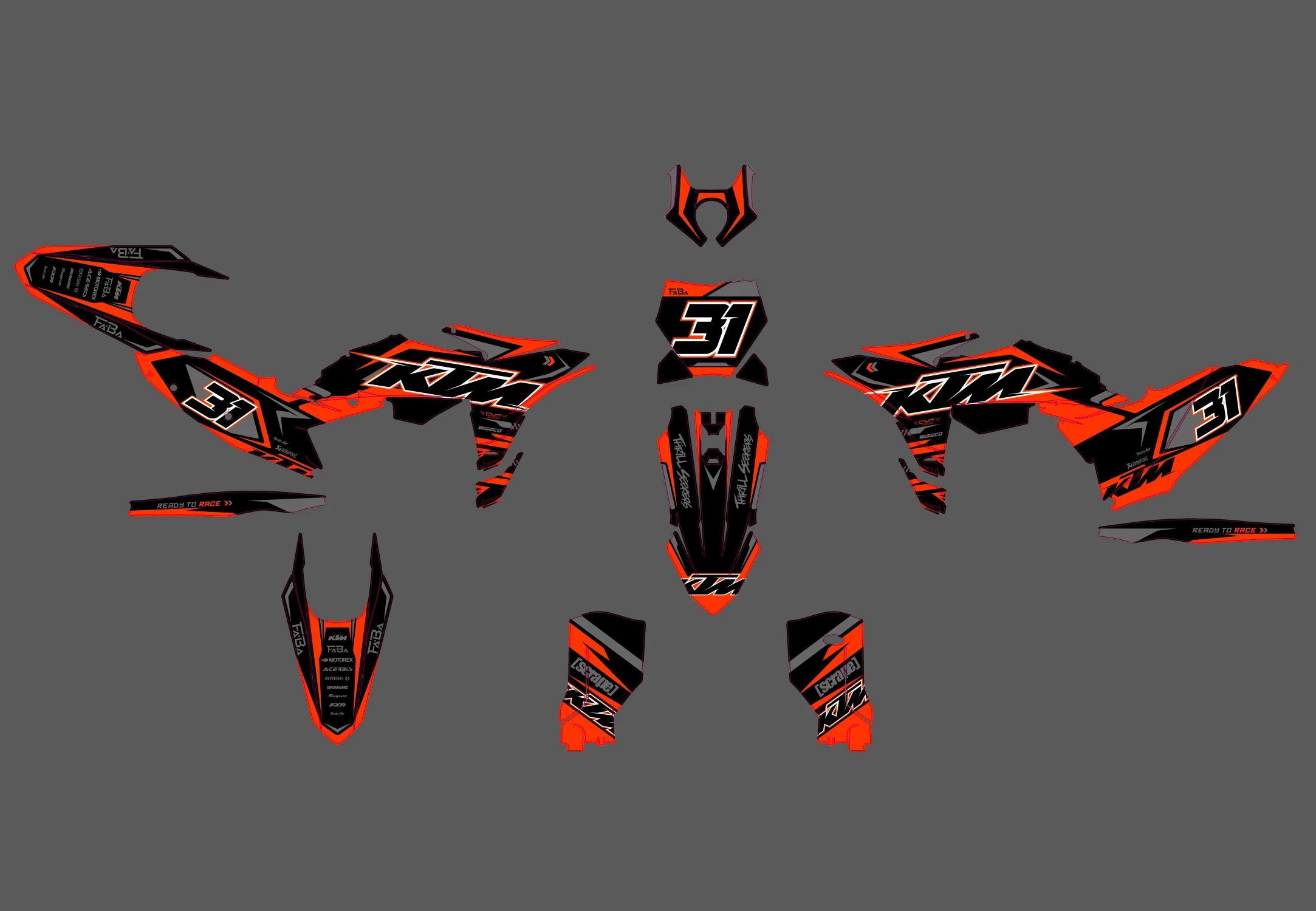kit déco ktm sx / sx f (2025) race orange