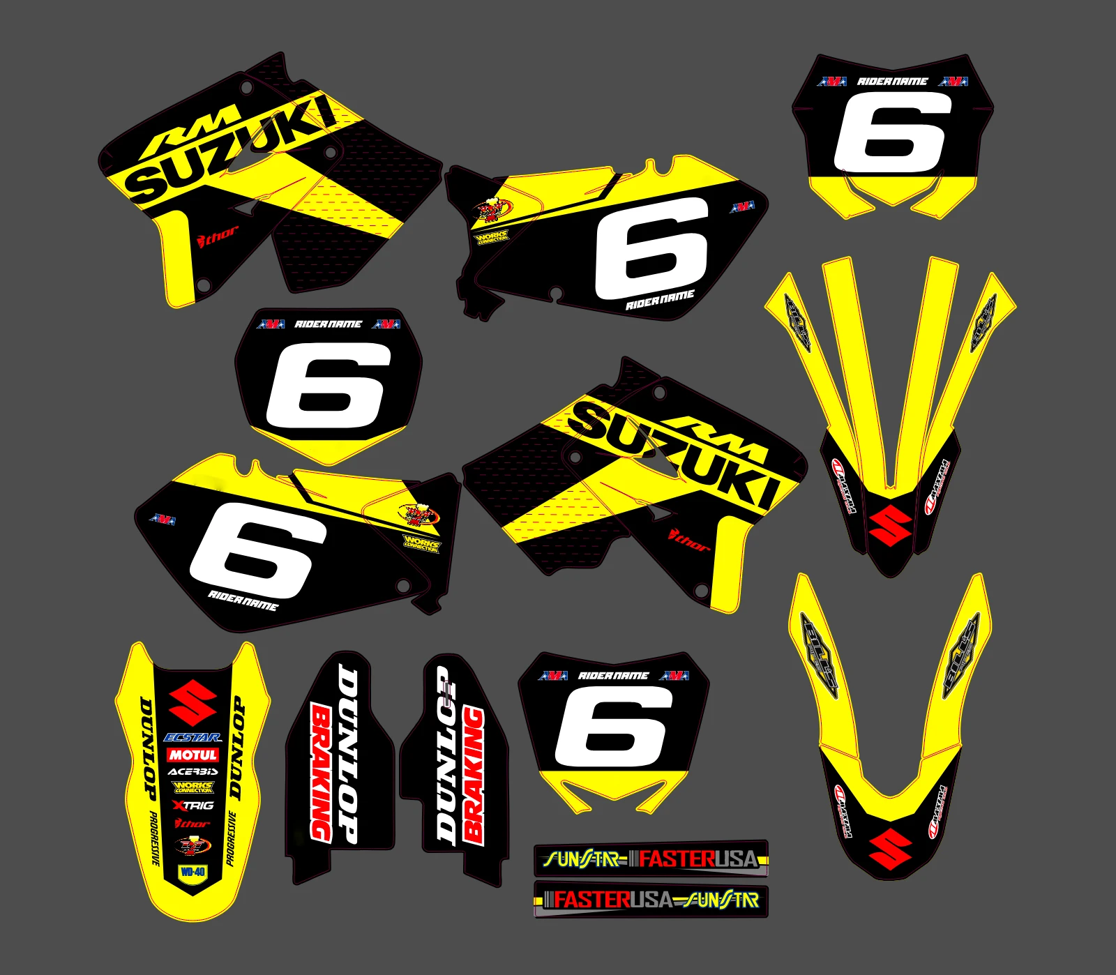 kit déco suzuki 125 / 250 rm (2001 2012) factory