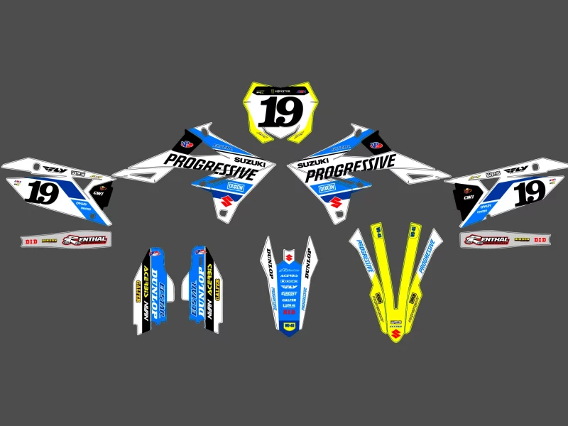 kit déco suzuki 250 rmz (2019 2024) progressive bleu