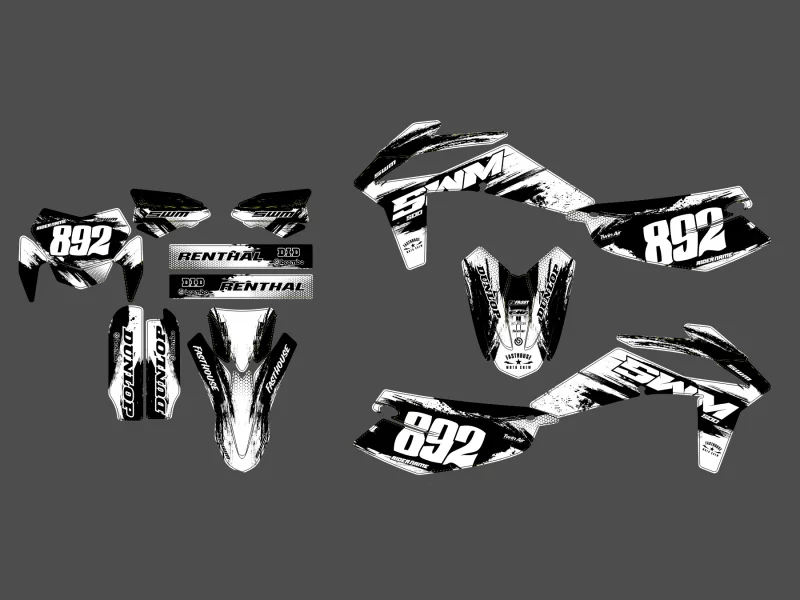 kit déco swm 125 / 300 / 500 (2019 2022) race blanc
