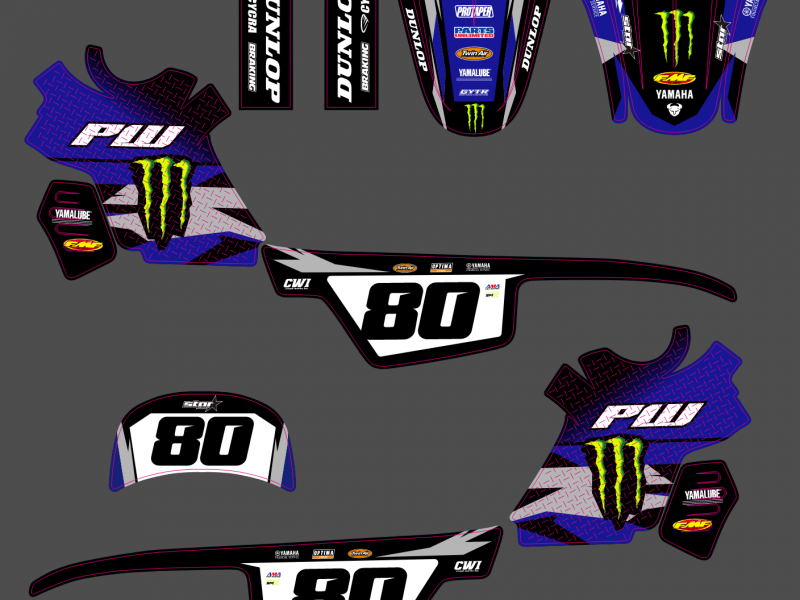kit déco yamaha piwi 50 (pw) replica monster