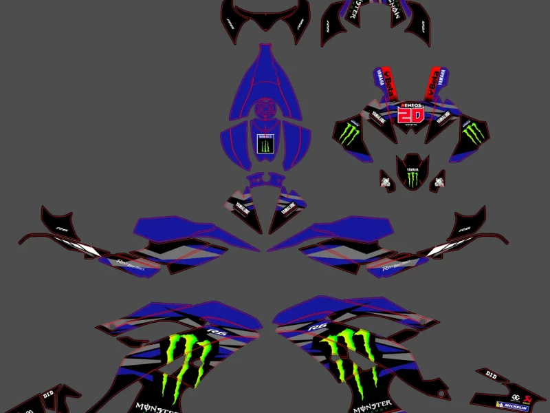 kit déco yamaha r6 replica monster