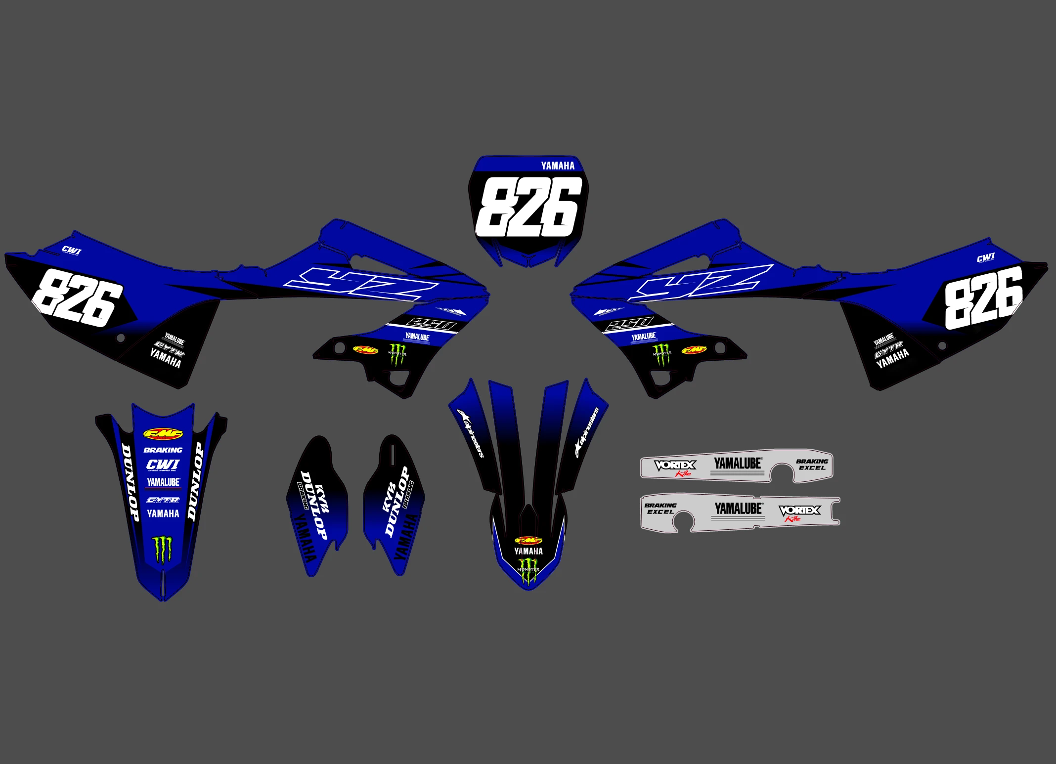 kit déco yamaha 125 yz (2022 2024) monster