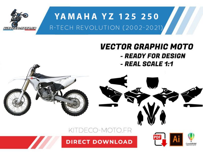 template yamaha yz 125 250 r tech revolution (2002 2021) vector