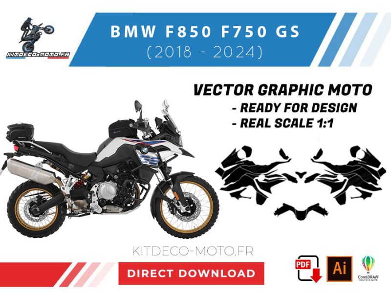 template bmw f850 f750 gs (2018 2024) vector