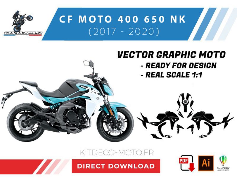 template cf moto 400 650 nk (2017 2020) vector