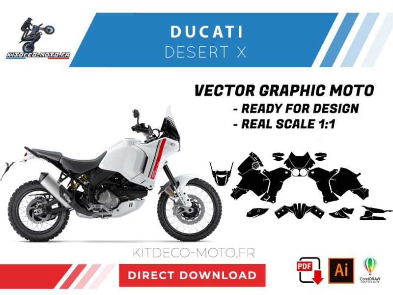 template ducati desert x vector