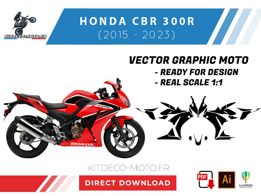 template honda cbr 300r (2015 2023) vector