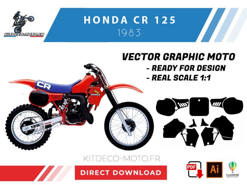 template honda cr 125 (1983) vector