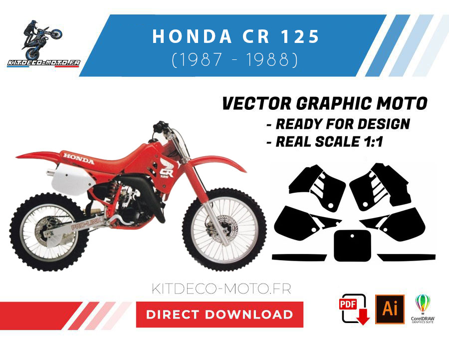 template honda cr 125 (1987 1988) vector