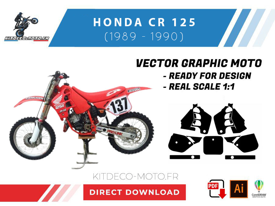 template honda cr 125 (1989 1990) vector