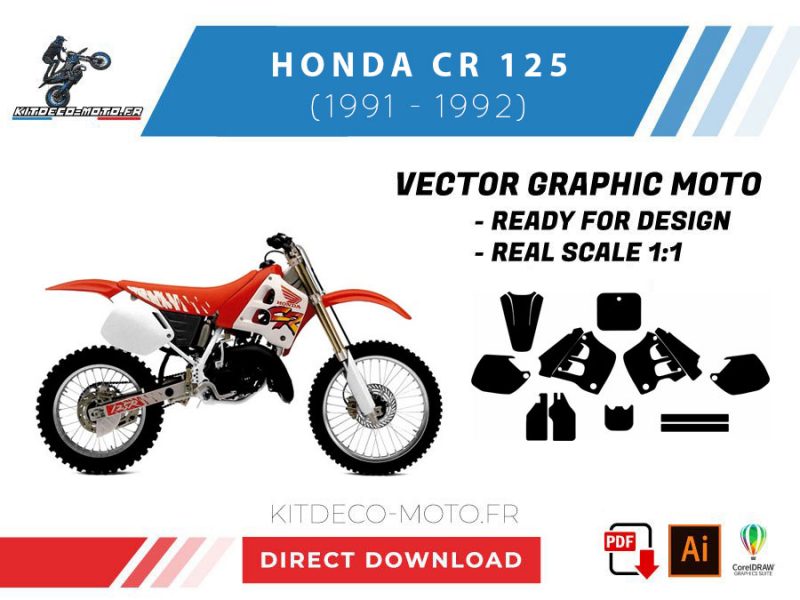 template honda cr 125 (1991 1992) vector