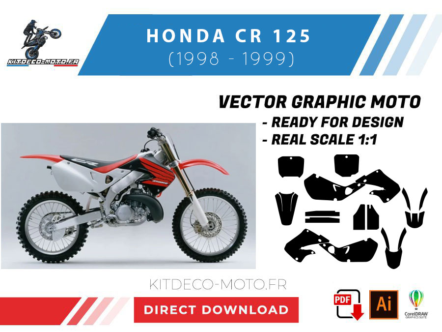 template honda cr 125 (1998 1999) vector