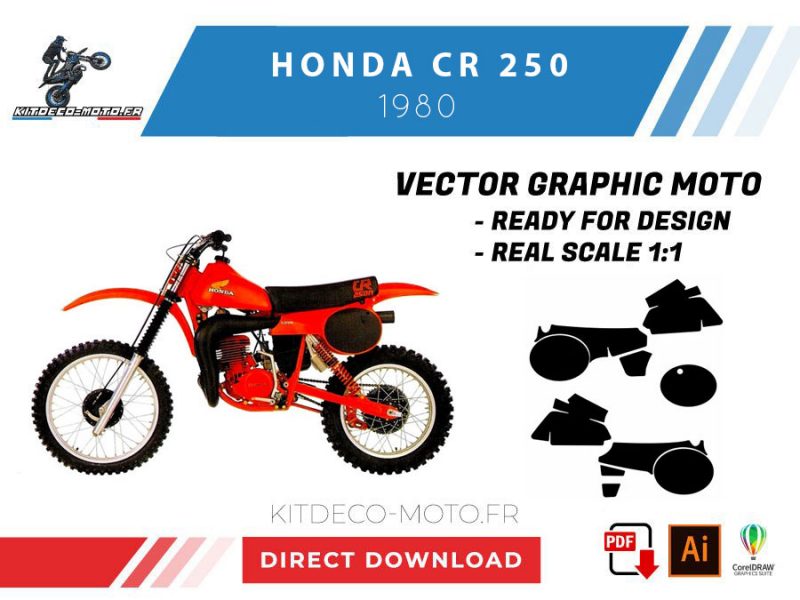 template honda cr 250 (1980) vector