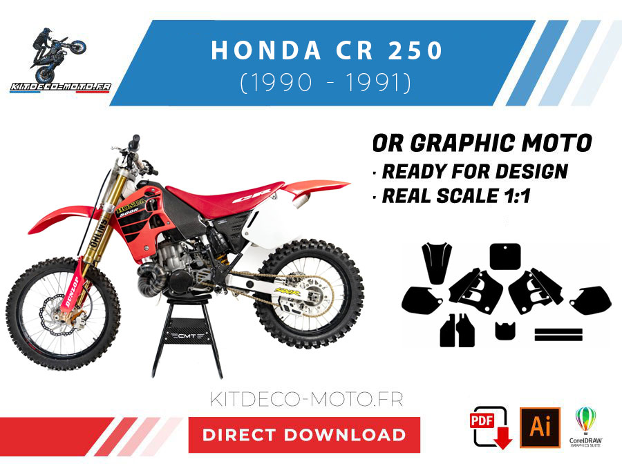 template honda cr 250 (1990 1991) vector
