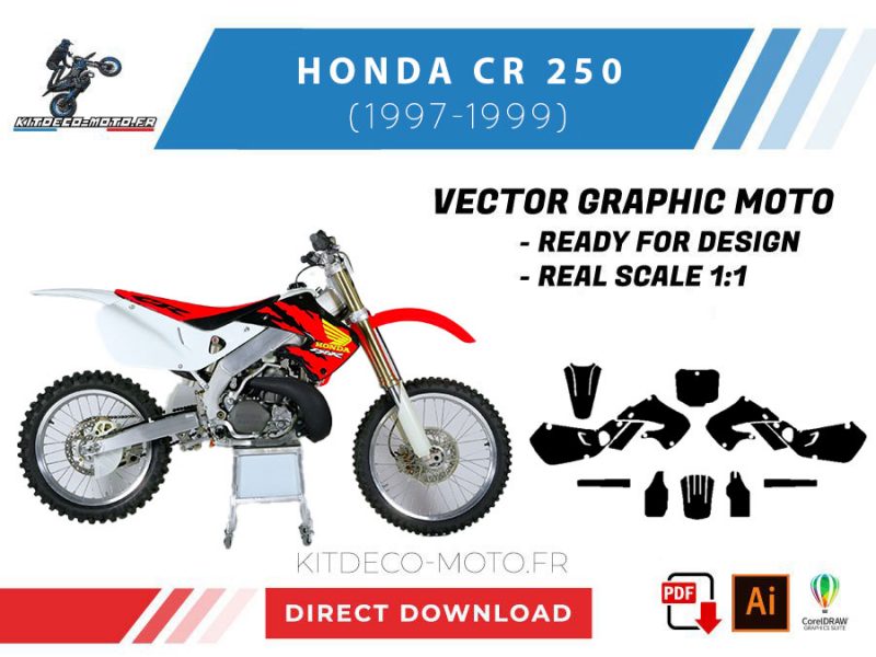template honda cr 250 (1997 1999) vector