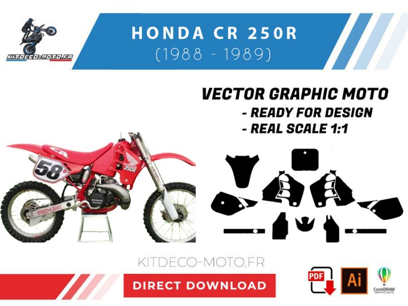 template honda cr 250 r (1988 1989) vector
