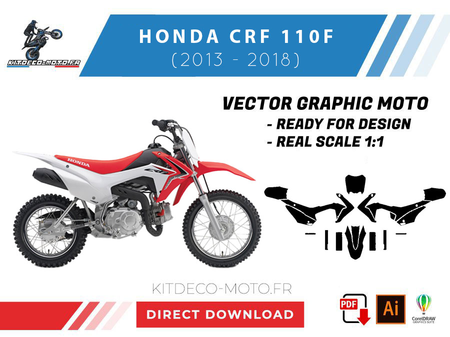 template honda crf 110f (2013 2018) vector
