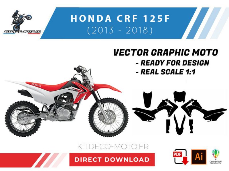template honda crf 125f (2013 2018) vector
