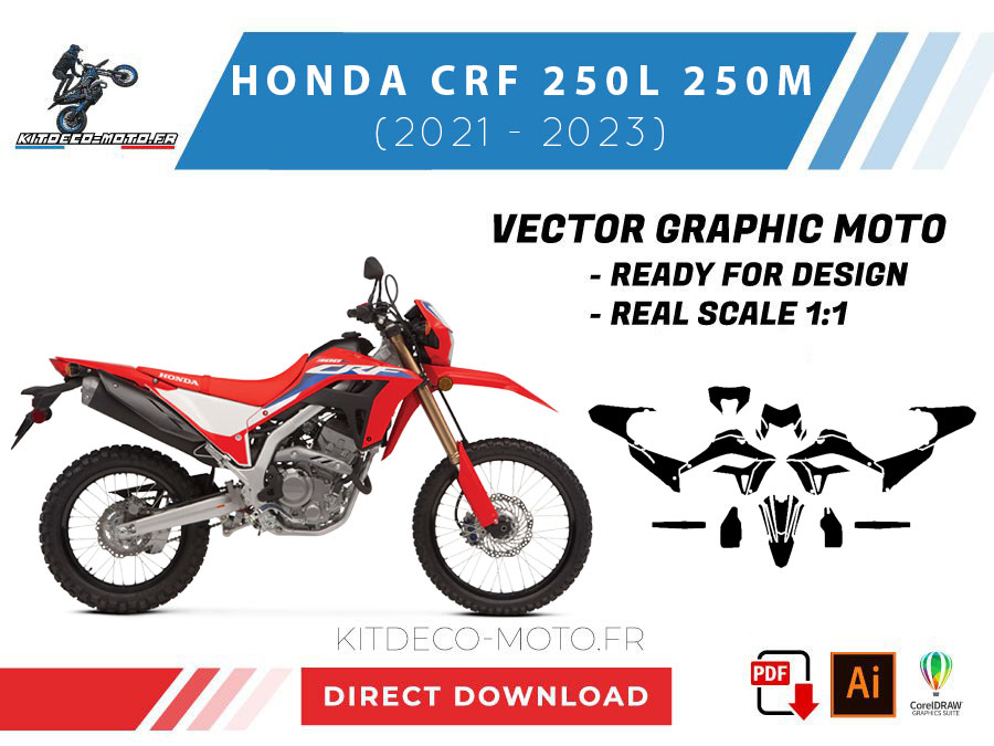 template honda crf 250l 250m (2021 2023) vector