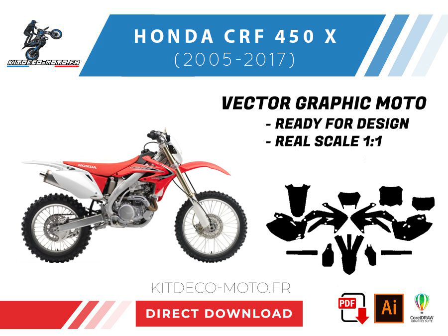 template honda crf 450x (2005 2017) vector
