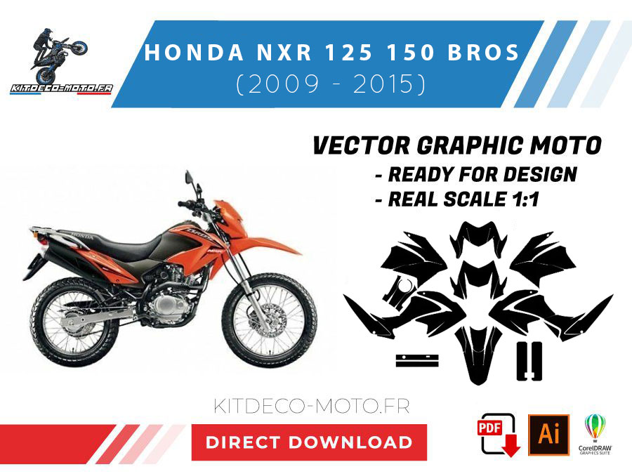 template honda nxr 125 150 bros (2009 2015) vector