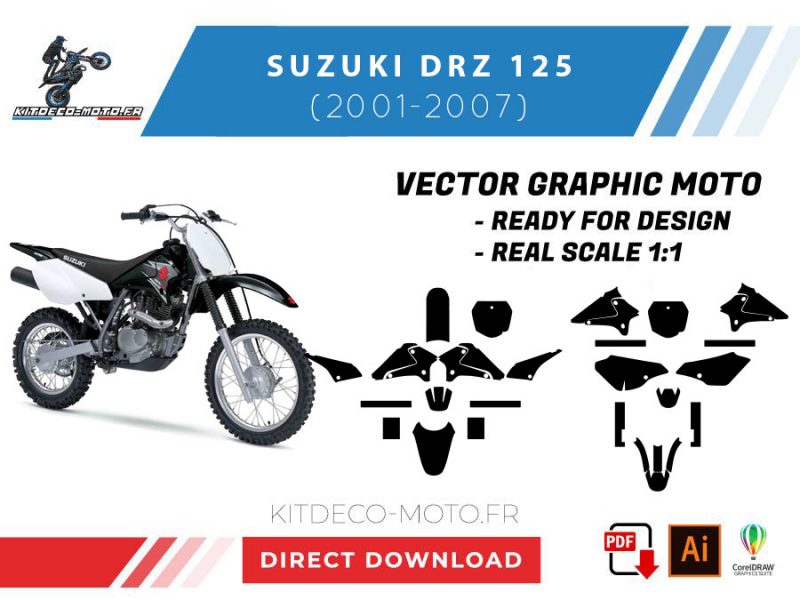 template suzuki drz 125 (2001 2007) vector
