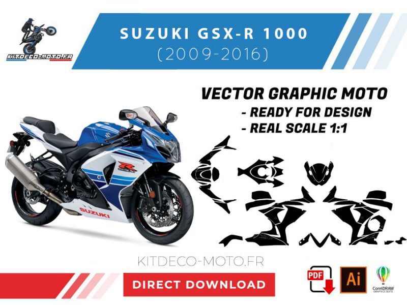 template suzuki gsx r 1000 (2009 2016) vector