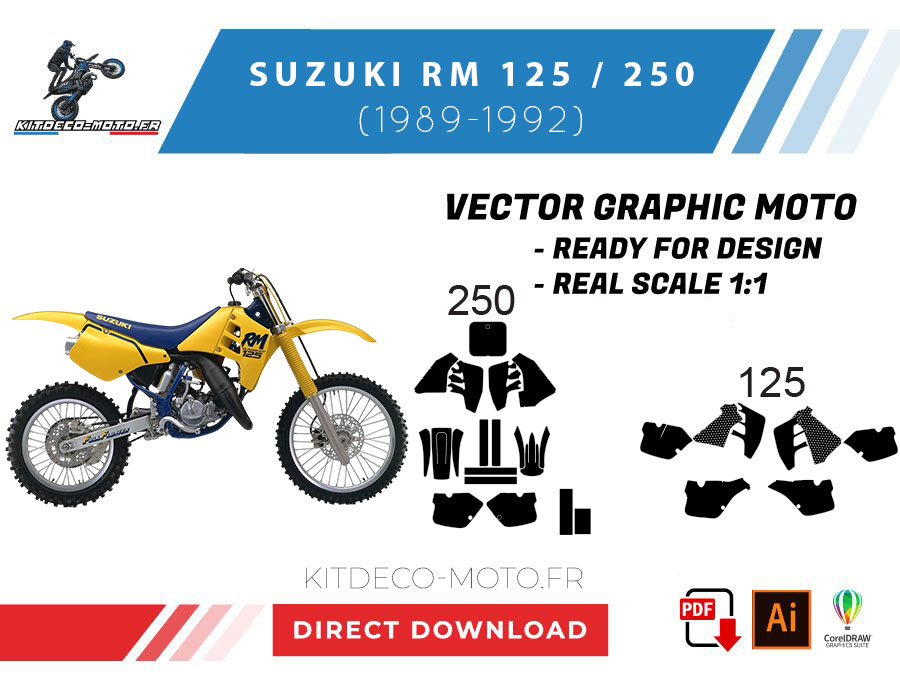 template suzuki 125 / 250 rm (1989 1992) vector