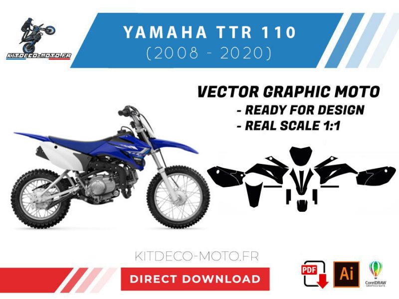 template yamaha ttr 110 (2008 2020) vector