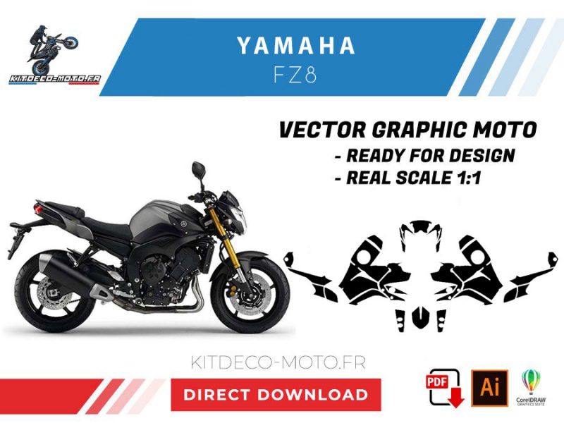 template yamaha fz8 vector
